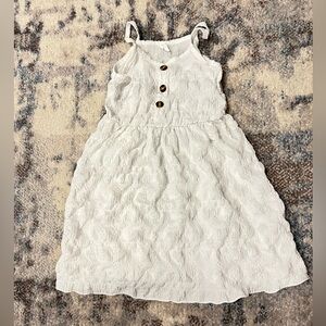 SHEIN White Kids Dress with Button Details